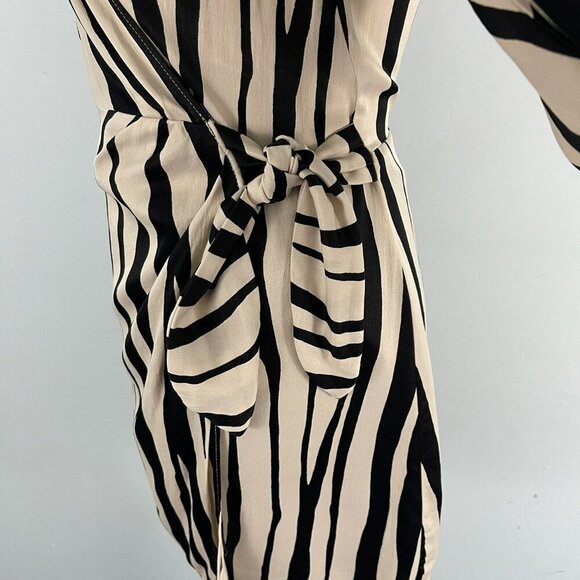 ZARA Long Sleeve Playsuit Romper Wrap Evening Party Cocktail Dress Small - Picture 8 of 12